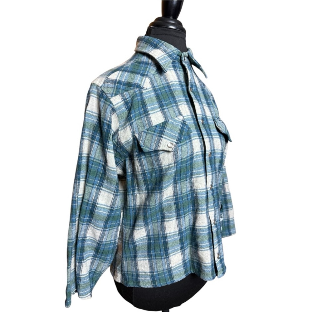 Vtg Pendleton Wool Cropped Western Flannel - image 6